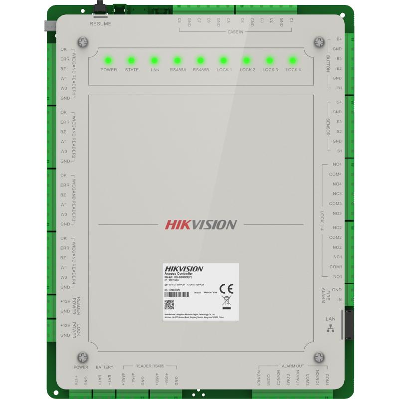 Hikvision Controladora acceso multi-identificación facial, huella, tarjeta, QR o PIN. 4 puertas · Ref. DS-K2624X(P)