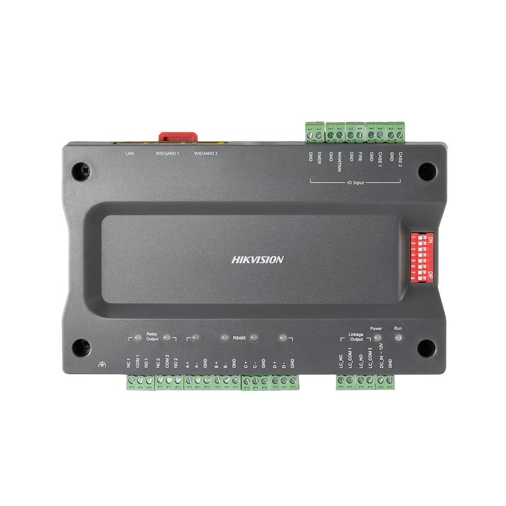 Hikvision Controlador maestro ascensores / Acceso 128 pisos Huella Tarjeta / IVMS4200 Web / 2 lectores Wiegand o RS485 · Ref. DS-K2210