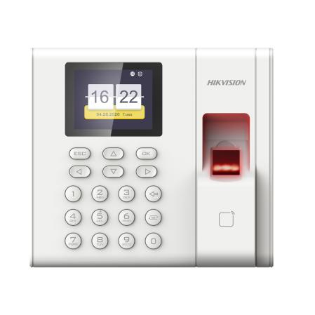 Hikvision Control de presencia Hikvision. Huella, tarjeta EM y teclado. Con batería · Ref. DS-K1A8503EF-B
