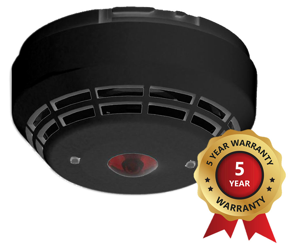 Kidde Detector óptico térmico dual direccionable inteligente serie Excellence con aislador, sirena y flash VAD, negro · Ref. KE-DP3121B-SNV