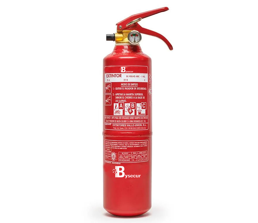 Extintor de Polvo Químico ABC 1Kg con base de plástico · Ref. VU-1-PP