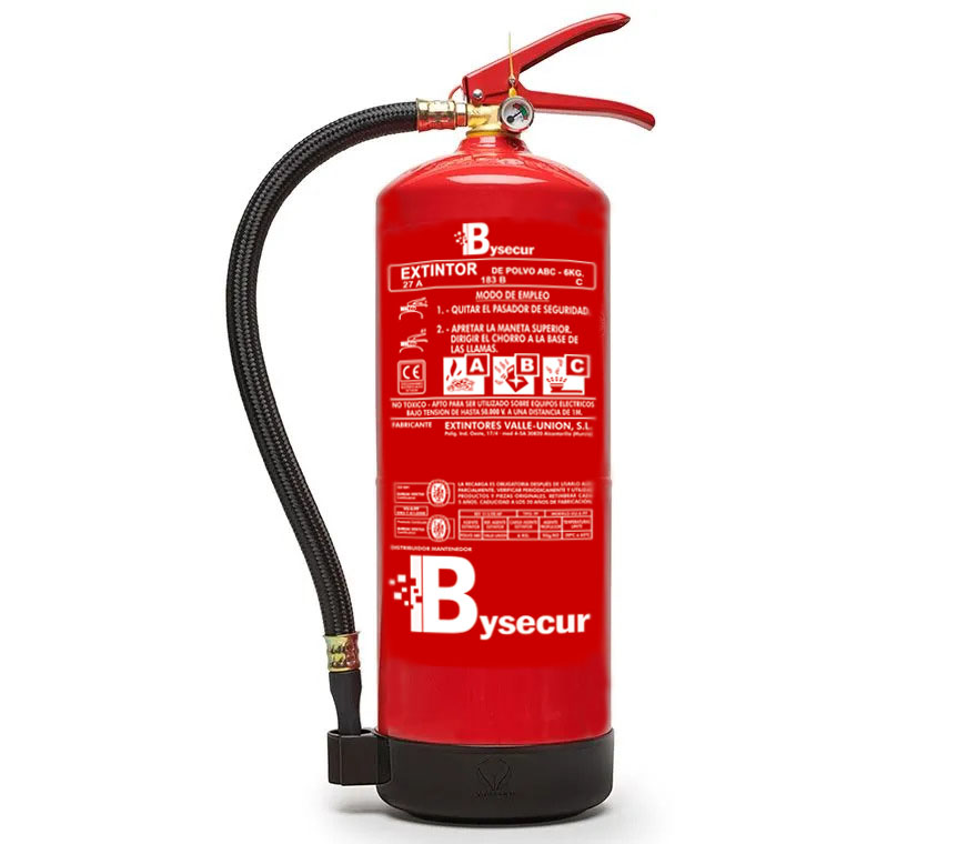 Extintor de Polvo Químico ABC 6Kg con base de plástico · Ref. VU-6-PP