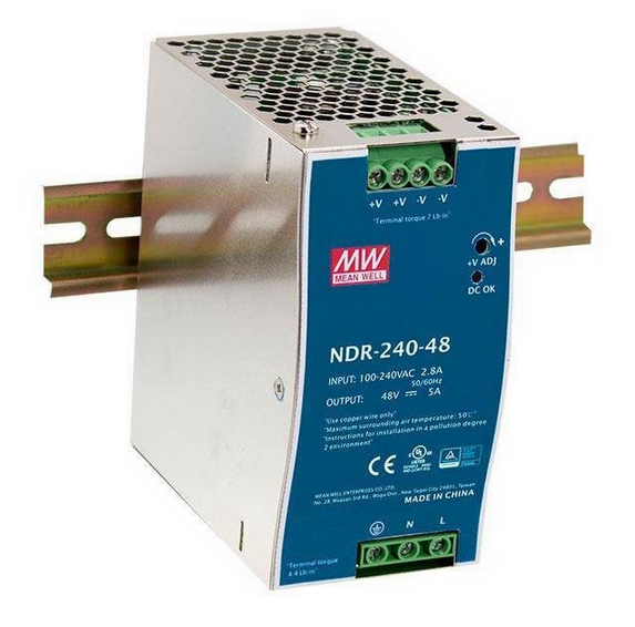 Hikvision Fuente Alimentación conmutada AC/DC (PSU) Carril DIN 240W · Ref. NDR-240-48