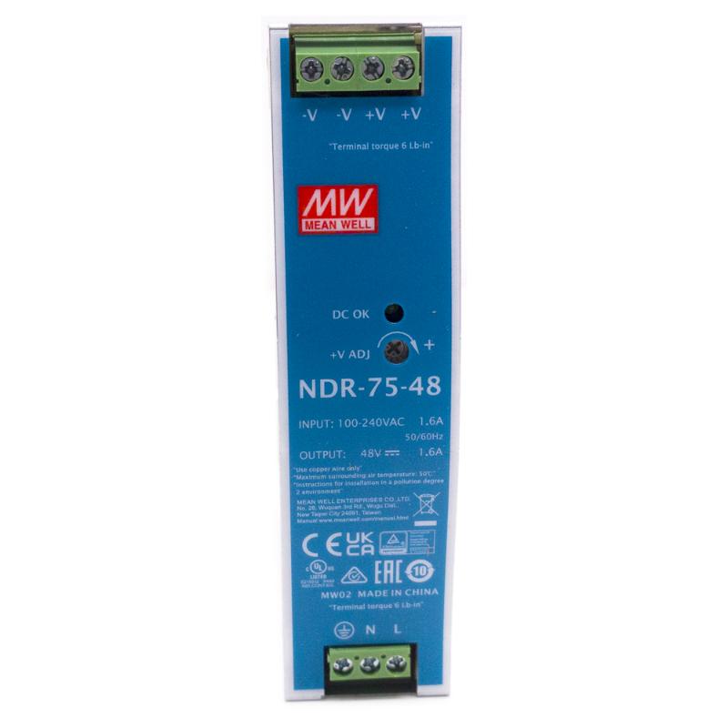 Hikvision Fuente Alimentación conmutada AC/DC (PSU) Carril DIN 75W · Ref. NDR-75-48