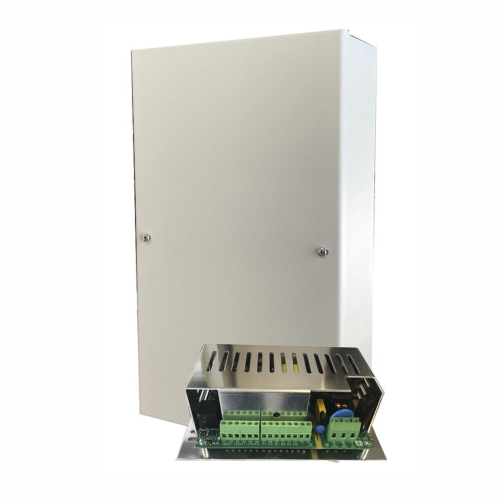 Fuente de alimentación 12V 4A certificada Grado 3 Caja metálica Pequeña 280X167X71mm · Ref. BSC27731