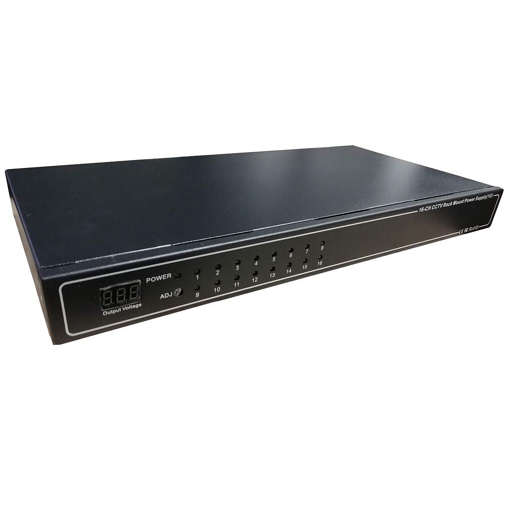 Folksafe Fuente de alimentación CCTV RACK 1U 12V 20A 16 Salidas PFC · Ref. KAS-DC121620-1U