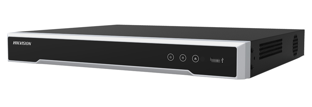 Hikvision Grabador NVR 16CH PoE 8K 32MP IP 256Mbps 2xHDD VCA Alarma 4/1 Audio · Ref. DS-7616NI-M2/16P