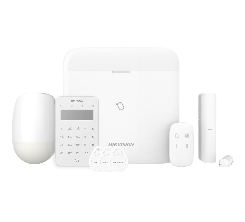 Hikvision Kit AXPRO 868MHz 96 zonas Hikvision Panel + PIR + Mando + Teclado + Contacto · Ref. AXPRO-96-PIR-M-K-R