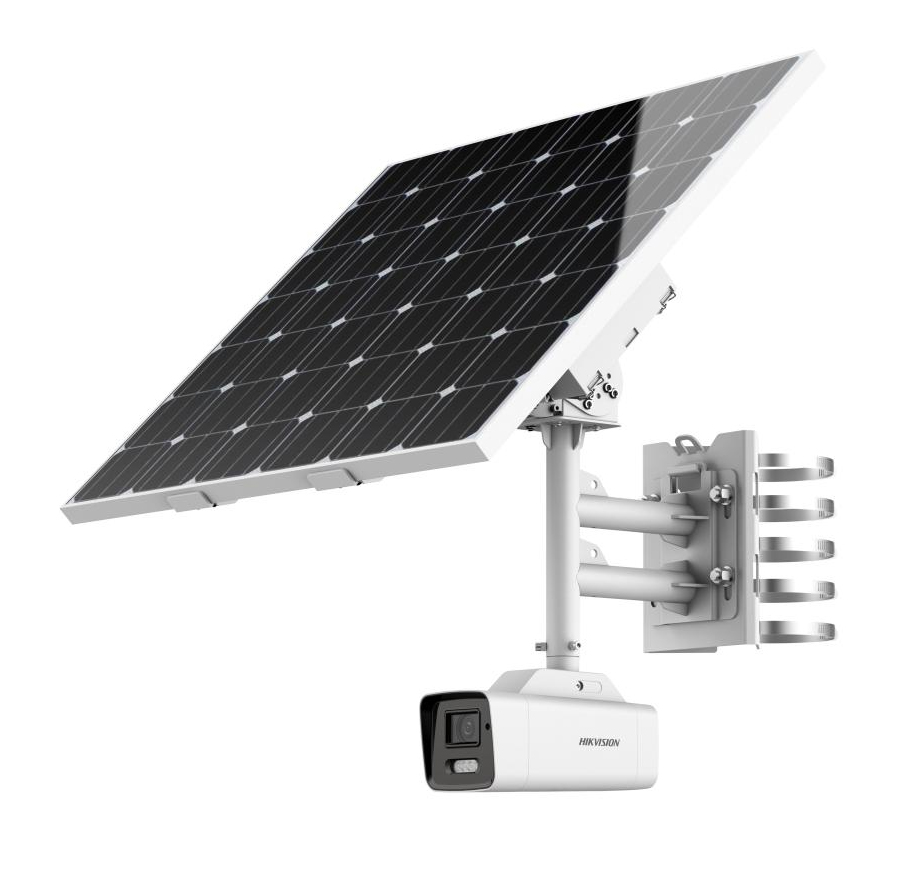 Hikvision Kit Cámara Bullet 4MP 2.8-12 mm con energía solar ANPR 4G · Ref. DS-2XS6A46G1/P-IZS/C36S80(2.8-12mm)