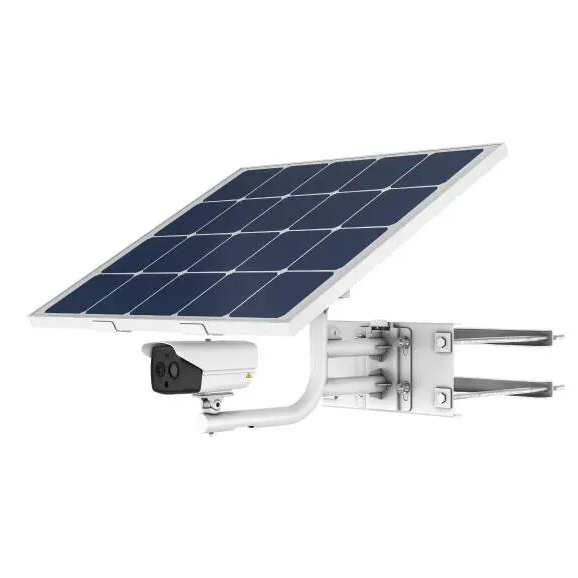 Hikvision Kit Cámara térmica energía solar 256×192 Clasificación vehículos personas Panel fotovoltaico 80W, batería recargable 30Ah Alarma prevención
