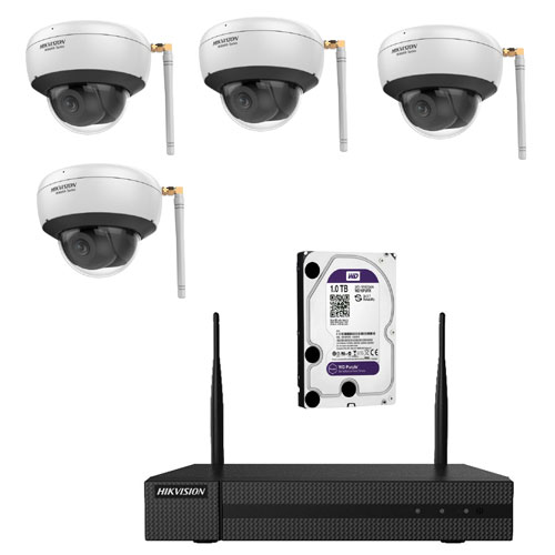 KIT DOMO IP WIFI - Kit de 4 cámaras domo IP WIFI + NVR + 1 HDD 1Tb