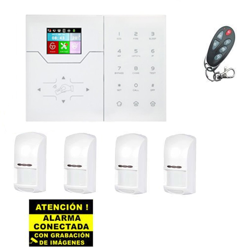 BSC02294 - Kit de Alarma Bysecur IP / GSM. Central + 4 PIR + Mando