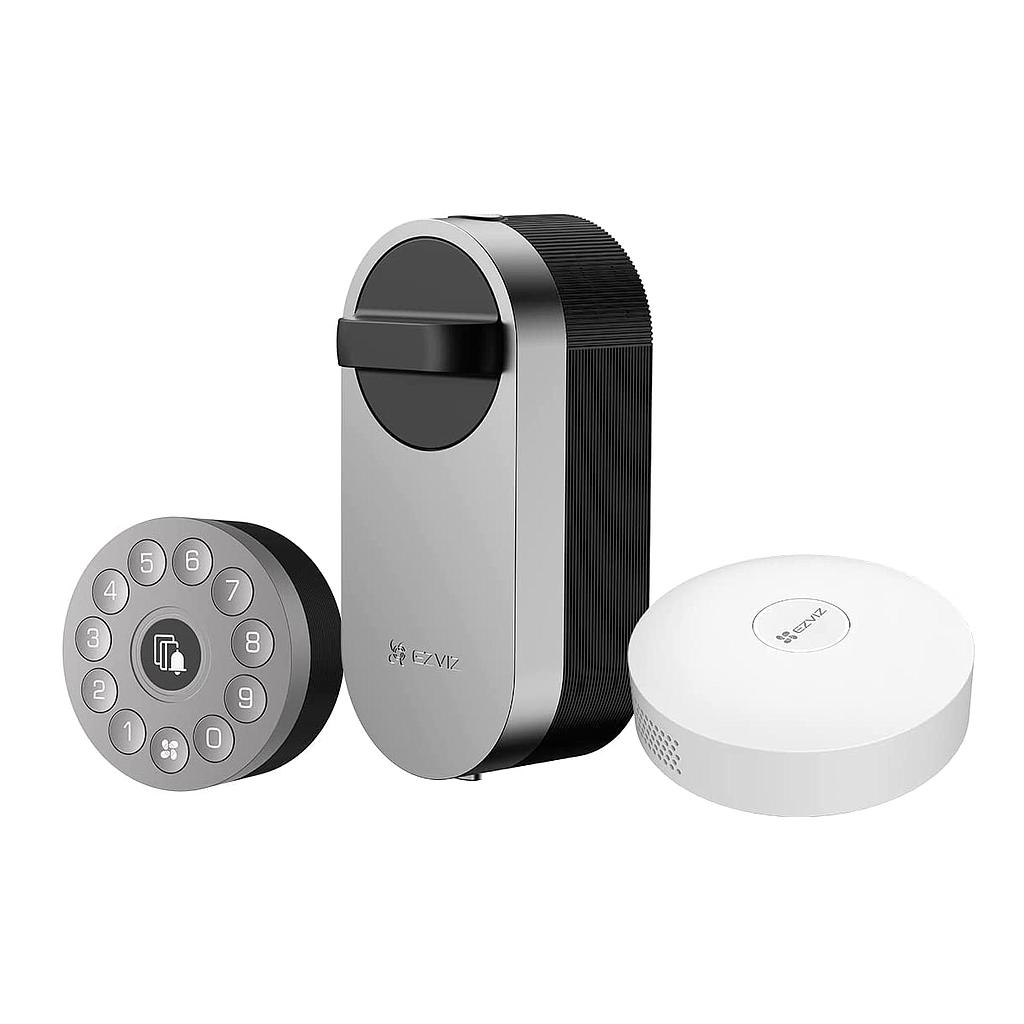 EZVIZ Kit de Hogar Timbre Cerradura Inteligente DIY Lock + Teclado Keypad + Pasarela Home Gateway A3 · Ref. CS-DL01S/DL01CP/A3-BK