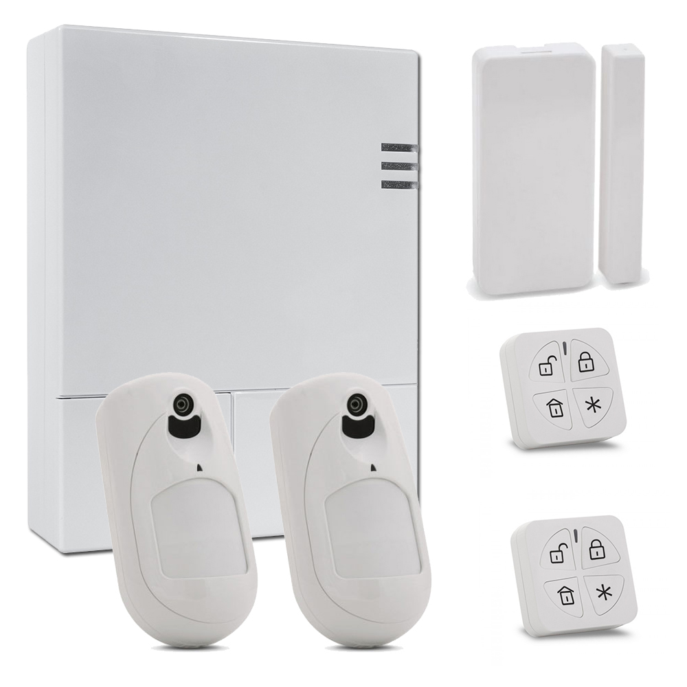 Risco Kit de LightSYS Air con módulo 4G + 2x PIRCAM + Módulo 4G + Contacto Magnético + 2x Mando Panda · Ref. KIT_LIGHTSYS_AIR_P
