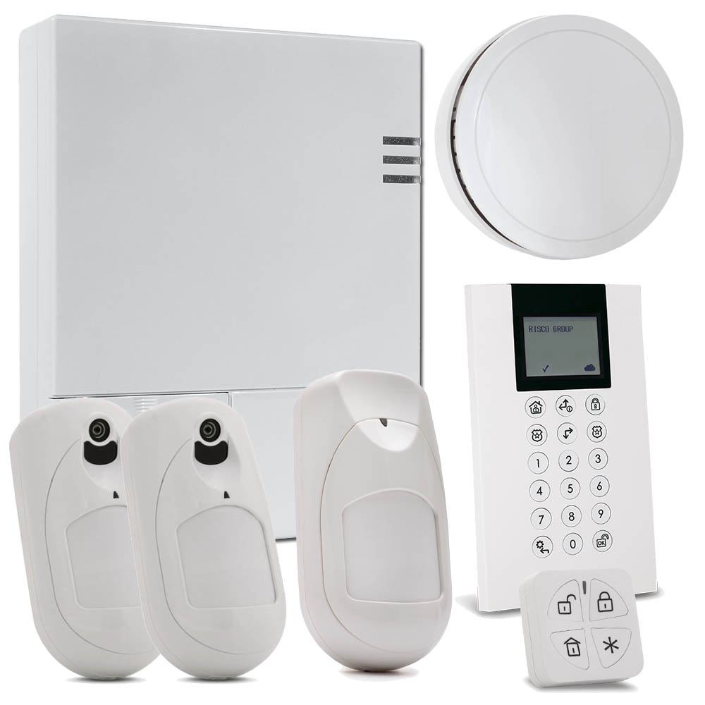 Risco Kit de LightSYS Air con módulo 4G + Mando remoto Panda + 2 x Detector eyeWAVE con Cámara + Detector iWAVE Antimascotas + Sirena Interior +