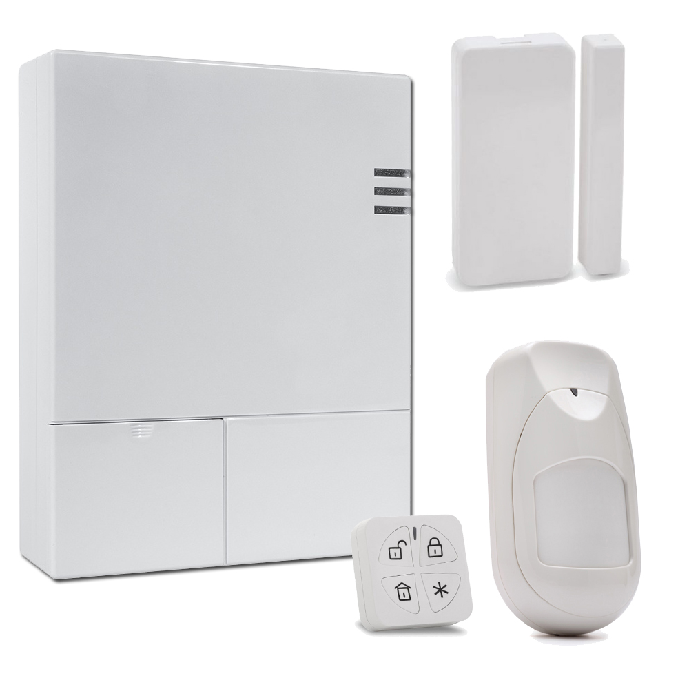 Risco Kit de LightSYS Air con módulo 4G + Mando remoto Panda + Detector iWAVE Antimascotas/PIR inalámbrico + Contacto Magnético Slim