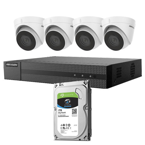 KIT_IP_POE_HIK - Kit Domo IP Hikvision Grabador + 4xDomo + HD