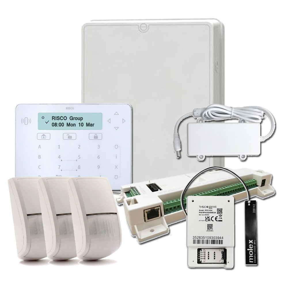Risco Kit LightSYS de Adecuación a Grado 3 Placa + Teclado táctil + Módulo GSM 2G + 3 Detectores + Fuente + Caja · Ref. Adecuación G3 2G