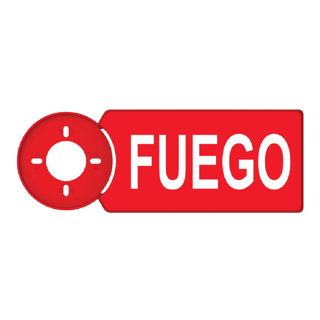 Kidde Letrero rojo para sirena de incendio Texto FUEGO · Ref. AS36RIM-09