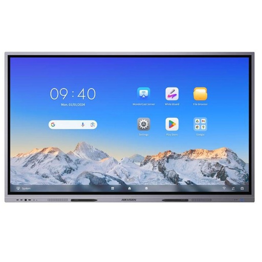 [HIK-DISPLAY-229] DS-D5C65RB/A (EDLA) - Pantalla interactiva UHD 4K 65" 3840×2160 Certificado EDLA. RAM 8GB, 128GB. Altavoces 2x20W. Bluetooth.