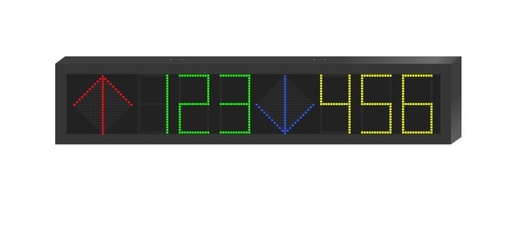 [HIK-SOL-676] DS-TVL121-6-5D - Pantalla LED informativa Estacionamiento Interior 7 colores Fila única 2 direcciones 6 dígitos Hikvision