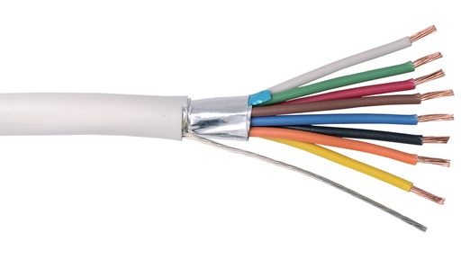 [BYSECUR-185] BSC21547 - Rollo 100m de cable flexible 8 hilos apantallado libre halógenos (8x0,22 AL/M HF)