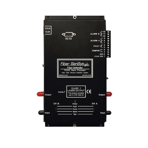 [OPTEX-133] FD322 - Sistema sensor de seguridad intrusión perimetral de 2 zonas por fibra óptica, hasta 500m por zona