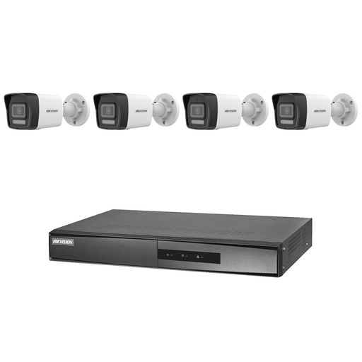 [KIT-DESECUR-IP4-HIK] DeSecur Kit videovigilancia IP 4 cámaras Hikvision 4MP PoE · NVR 4 canales · Sistema CCTV profesional