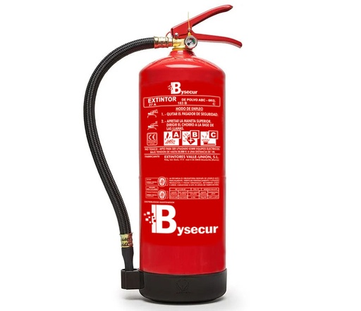 [BYSECUR-373] VU-6-PP - Extintor de Polvo Químico ABC 6Kg con base de plástico